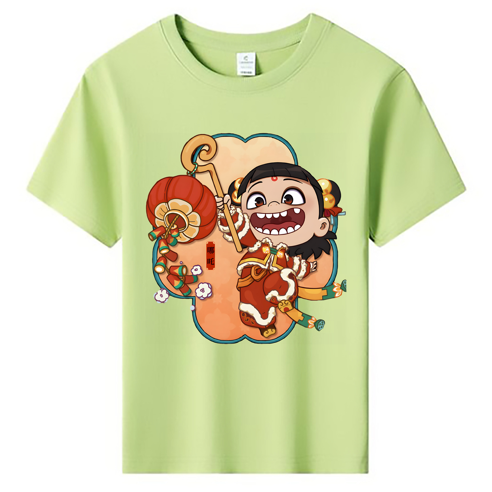 （画像用） Ne Zha 2 ナタ 魔童の大暴れ 綿100％キッズTシャツ（フロントプリント）